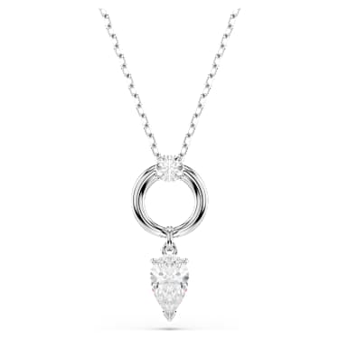 Colgante Mesmera, Talla pera, Blanco, Baño de rodio - Swarovski, 5723146