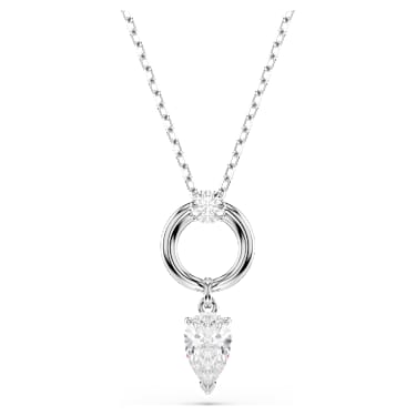 Mesmera ペンダント, ペアカット, ホワイト, ロジウム・プレーティング