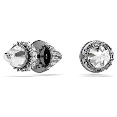 Sublima stud earrings, Spike, White, Ruthenium plated - Swarovski, 5723185