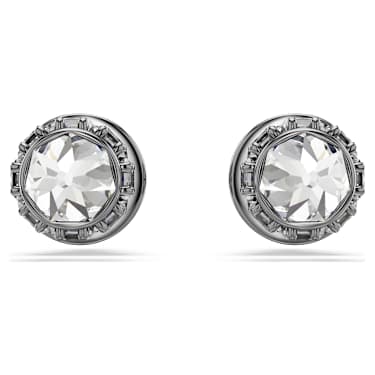 Sublima stud earrings, Spike, White, Ruthenium plated - Swarovski, 5723185