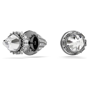 Sublima stud earrings, Spike, White, Ruthenium plated - Swarovski, 5723185