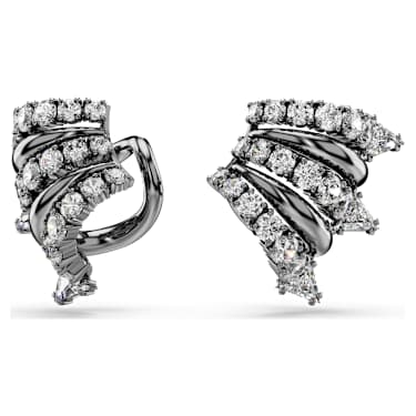 Sublima ear cuffs, White, Ruthenium plated - Swarovski, 5723186
