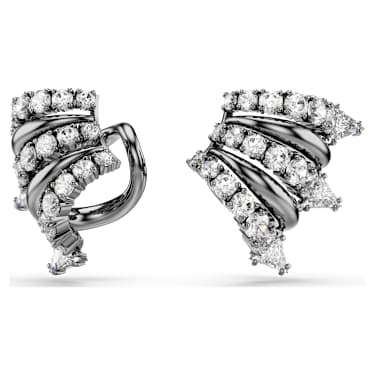 Sublima ear cuffs, White, Ruthenium plated - Swarovski, 5723186