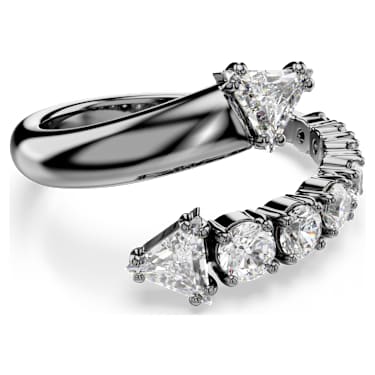 Sublima 오픈 링, 믹스 컷, 화이트, 루테늄 플래팅 - Swarovski, 5723190