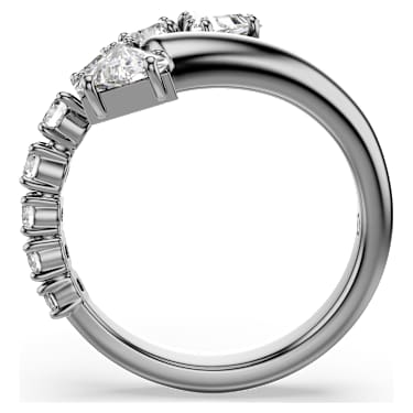 Sublima 오픈 링, 믹스 컷, 화이트, 루테늄 플래팅 - Swarovski, 5723190