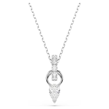 Mesmera set, Pear cut, Round cut, White, Rhodium plated - Swarovski, 5723197