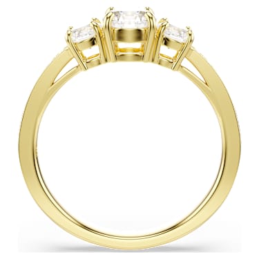 Stilla Attract リング, ラウンドカット, ホワイト, ゴールドトーン・プレーティング - Swarovski, 5723291
