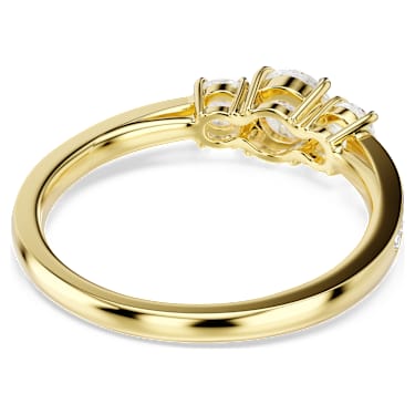 Stilla Attract 링, 라운드 컷, 화이트, 18K 골드 피니시 - Swarovski, 5723291