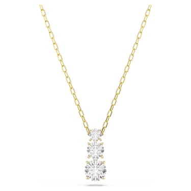 Stilla Attract ペンダント, ラウンドカット, ホワイト, ゴールドトーン・プレーティング - Swarovski, 5723298