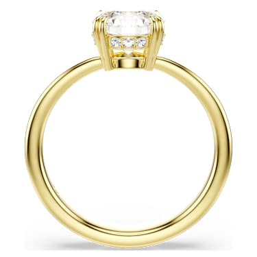 Anello cocktail Stilla, Taglio Round, Bianco, Finitura oro 18K - Swarovski, 5723330