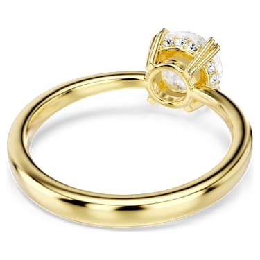 Koktajl prstan Stilla, Okrogli rez, Bel, V videzu 18-karatnega zlata - Swarovski, 5723330