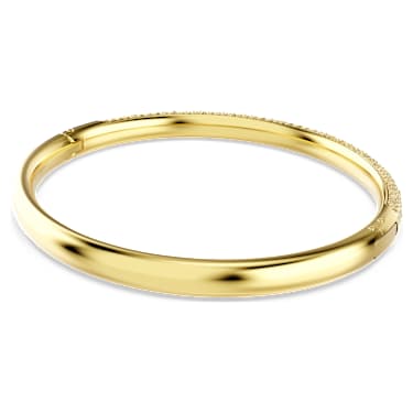 Sublima bangle, Snow pavé, White, Gold-tone plated - Swarovski, 5723337