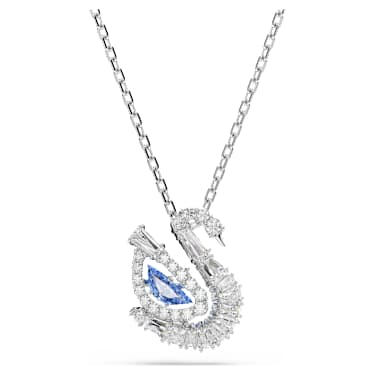Swan pendant, Mixed cuts, Swan, Blue - Swarovski, 5723389