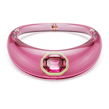 Girocollo Dulcis, Taglio ottagonale, Pavé, Rosa, Placcato color oro - Swarovski, 5723509