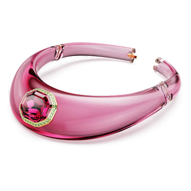 Girocollo Dulcis, Taglio ottagonale, Pavé, Rosa, Placcato color oro - Swarovski, 5723509