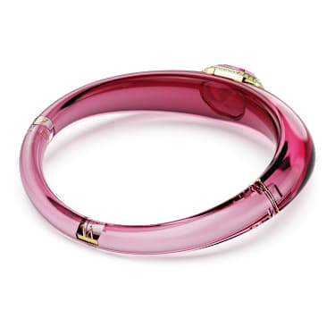 Obojkový náhrdelník Dulcis, Osmihranný výbrus, Pavé, Růžová, Povrchová úprava z 18k zlata - Swarovski, 5723509
