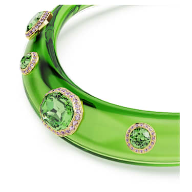 Dulcis choker, Mixed cuts, Green, Gold-tone plated - Swarovski, 5723510