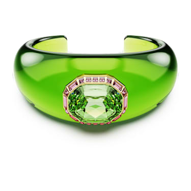 Dulcis กำไลแบบ Cuff, เจียระไนทรงแปดเหลี่ยม, สีเขียว, เคลือบโทนสีทอง - Swarovski, 5723514