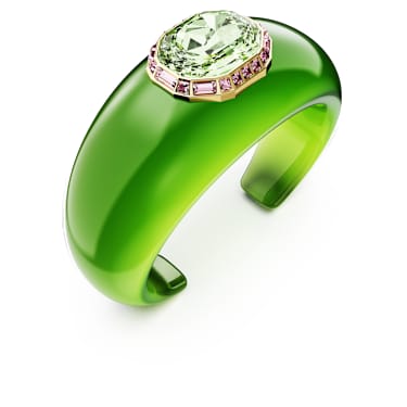 Dulcis กำไลแบบ Cuff, เจียระไนทรงแปดเหลี่ยม, สีเขียว, เคลือบโทนสีทอง - Swarovski, 5723514