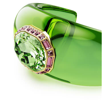 Dulcis กำไลแบบ Cuff, เจียระไนทรงแปดเหลี่ยม, สีเขียว, เคลือบโทนสีทอง - Swarovski, 5723514