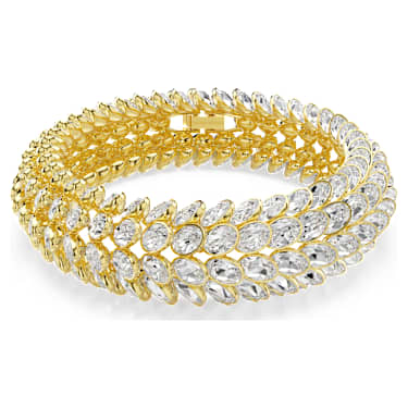 Pulseira Idyllia, Lapidação oval, Branca, Acabamento em ouro de 18 quilates - Swarovski, 5723540