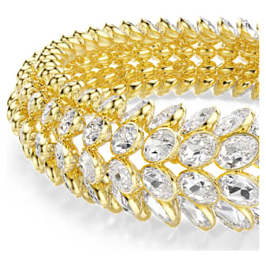 Idyllia สร้อยข้อมือ, เหลี่ยมเจียระไน Oval, ขาว, ตกแต่งผิวด้วยทองคำ 18K - Swarovski, 5723540