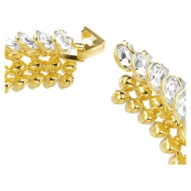 Pulseira Idyllia, Lapidação oval, Branca, Acabamento em ouro de 18 quilates - Swarovski, 5723540