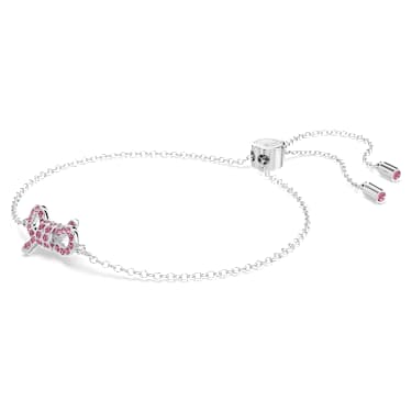 Lifelong Bow 手鏈, 蝴蝶結, 粉紅色, 鍍白金色 - Swarovski, 5723553
