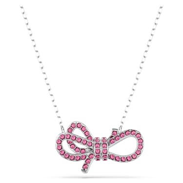 Lifelong Bow 鏈墜, 蝴蝶結, 粉紅色, 鍍白金色 - Swarovski, 5723556