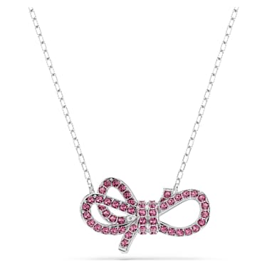 Lifelong Bow 鏈墜, 蝴蝶結, 粉紅色, 鍍白金色 - Swarovski, 5723556