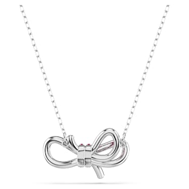 Lifelong Bow 鏈墜, 蝴蝶結, 粉紅色, 鍍白金色 - Swarovski, 5723556