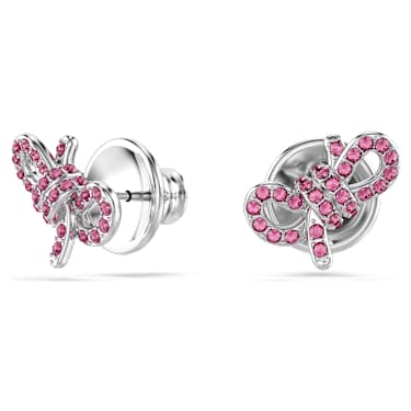 Lifelong Bow Ohrstecker, Schleife, Rosa, Rhodiniert - Swarovski, 5723557