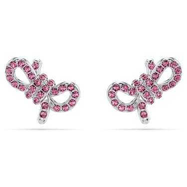 Lifelong Bow Ohrstecker, Schleife, Rosa, Rhodiniert - Swarovski, 5723557