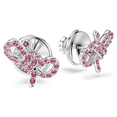 Swarovski Lifelong Bow stud earrings Bow Pink Rhodium plated