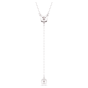 Attract Y 네크리스, 라운드 컷, 핑크, 로듐 플래팅 - Swarovski, 5723570
