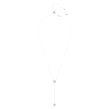 Attract Y necklace, Round cut, Blue, Rhodium plated - Swarovski, 5723571