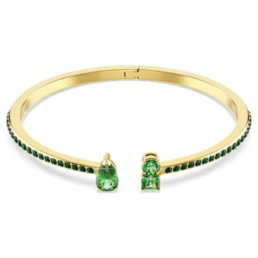 Manšeta Matrix, Mešani rezi, Zelena, PVD zlatega odtenka - Swarovski, 5723576