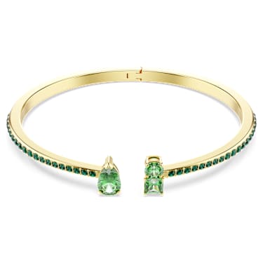 Manšeta Matrix, Mešani rezi, Zelena, PVD zlatega odtenka - Swarovski, 5723576