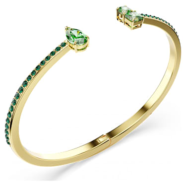 Matrix Armreif, Verschiedene Schliffe, Grün, Goldlegierungsschicht - Swarovski, 5723576