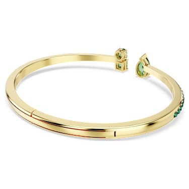 Bransoletka typu mankiet Matrix, Szlify różnorodne, Zielona, Wykończenie z 18-karatowego złota - Swarovski, 5723576