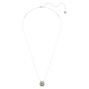 Bella V pendant, Round cut, Green, Rhodium plated - Swarovski, 5724285