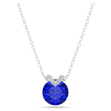 Bella V Anhänger, Rundschliff, Blau, Rhodiniert - Swarovski, 5724286