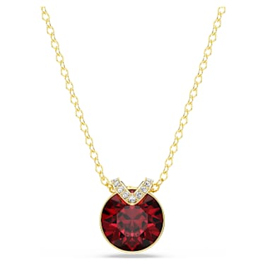 Bella V Hänge, Rundslipad, Röd, Guldfärgad plätering - Swarovski, 5724287