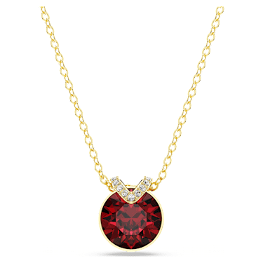 Bella V pendant, Round cut, Red, Gold-tone plated - Swarovski, 5724287