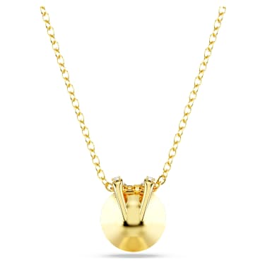 Bella V pendant, Round cut, Red, Gold-tone plated - Swarovski, 5724287