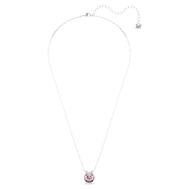 Bella V 鏈墜, 圓形切割, 粉紅色, 鍍白金色 - Swarovski, 5724289