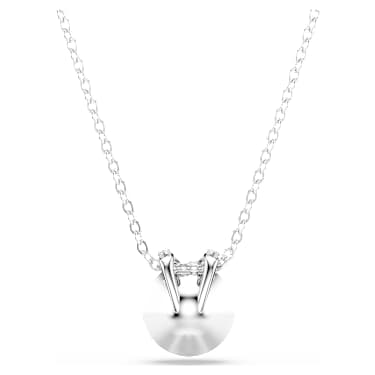 Bella V pendant, Round cut, Pink, Rhodium plated - Swarovski, 5724289