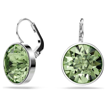 Bella Drop-Ohrhänger, Rundschliff, Grün, Rhodiniert - Swarovski, 5724291
