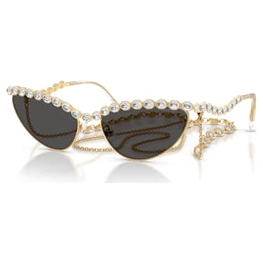 Sunglasses, Cat-eye shape, Chain, Grey - Swarovski, 5724499