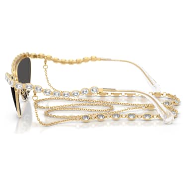 Sonnenbrille, Cat-eye-Form, Kette, Grau - Swarovski, 5724499